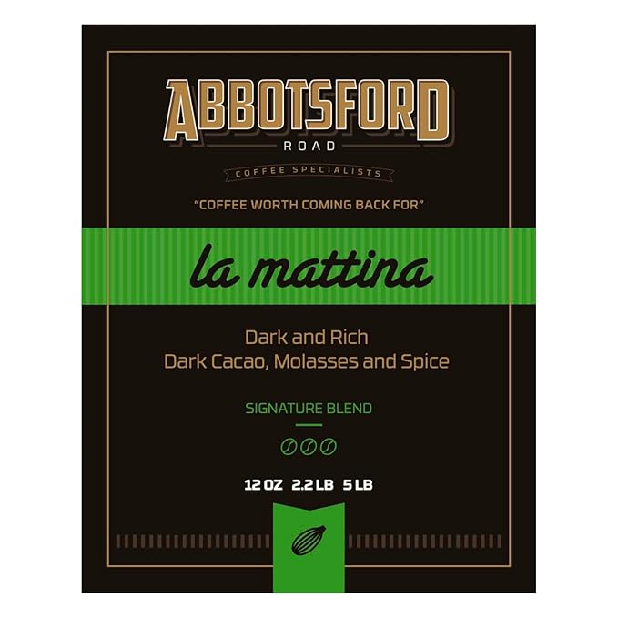 Abbotsford Road - Specialty Coffee Variety Pack Espresso Gourmet Roasted Coffee Beans Ideal for Cold Brew Drip Aeropress Pour Over or Percolator Includes Two 12oz Bags (Vivo | La Mattina Whole