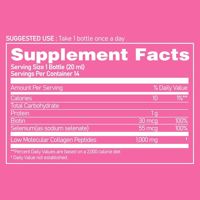 Beauty Ampoule - Liquid Marine Multi Collagen Drink Low Molecular Collagen Peptitdes Drinkable Supplement for Hair Skin Nail (1 Bottle Per Day 14 Bottles)