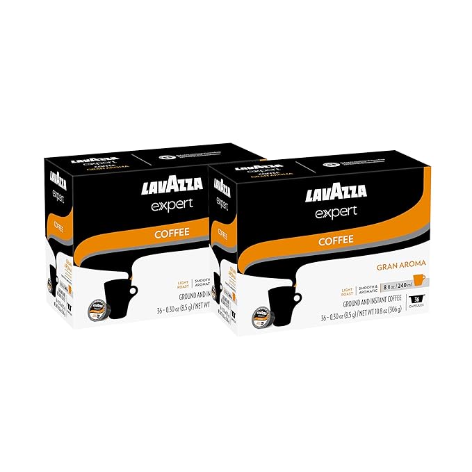 Lavazza Expert Gran Aroma Coffee Capsules Light Roast 100% Arabica Compatible with Lavazza Classy Plus Machine (72 Capsules)