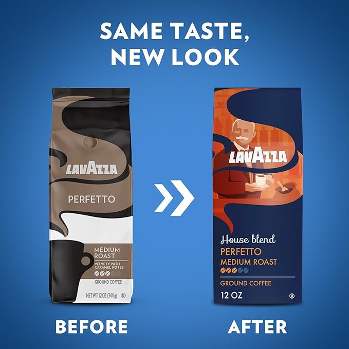 Lavazza House Blend Perfetto Ground Coffee 6 Bags of 12oz Medium Roast Full-bodied Intensity 3/5 100% Arabica Ideal for Drip Brewers (Pack of 6) - Package May Vary