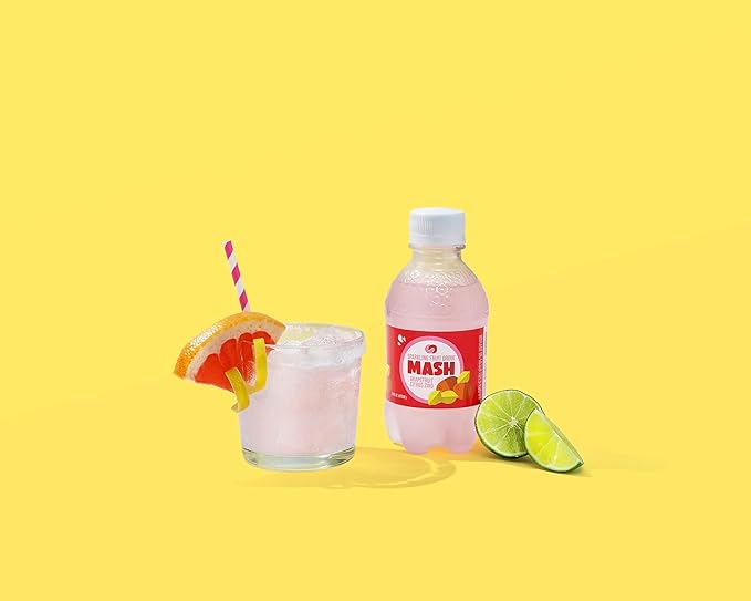 Boylan Bottling MASH Great Tasting Grapefruit Citrus Zing – Lightly Carbonated Fruit Drink - Low Calorie &amp No Sugar - Made With All Natural Pure Cane Sugar- 12 Count