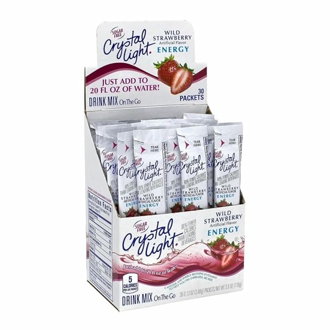 On-The-Go Sugar-Free Drink Mix Wild Strawberry Energy 0.13oz Single-Serving 30/Pk 2 Pk/Carton Ships in 1-3 Business Days