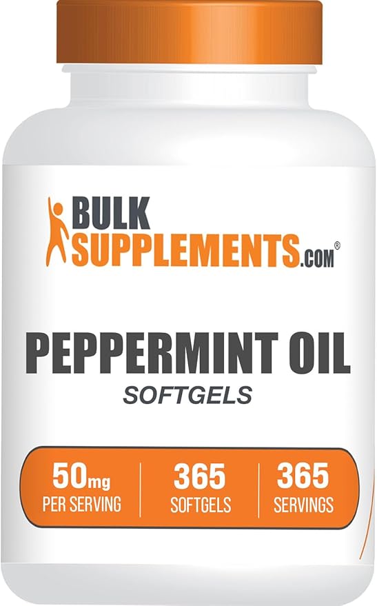 BulkSupplements.com Peppermint Oil Softgels - Peppermint Supplement Peppermint Oil Pills Peppermint Oil Capsules 50mg - Gluten Free 1 Softgel per Serving 365 Count (Pack of 1)