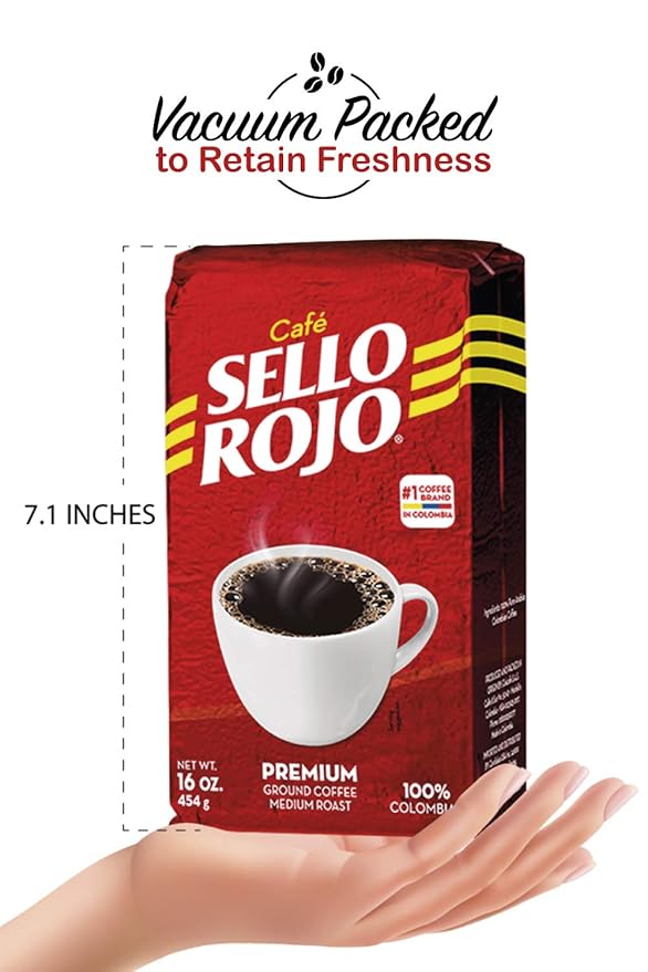 Sello Rojo Tradicional Medium Roast Ground Coffee Bag 16 oz Pack of 8