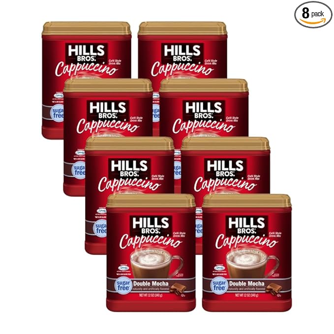 Hills Bros. Flavor Coffee (Sugar-Free Double Mocha 12 Ounce (Pack of 8)
