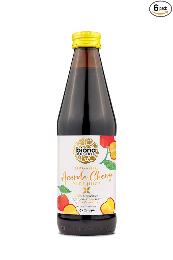 Biona Organic Acerola Cherry Pure Pressed Juice 330ml (Pack of 6)