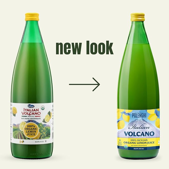 Volcano Bursts Organic Italian Lemon Juice 33.8 oz (1 Liter)