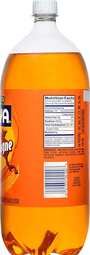 Goya Foods Cola Champagne Soda 2 Liter (Pack of 8) 67.6 Ounce