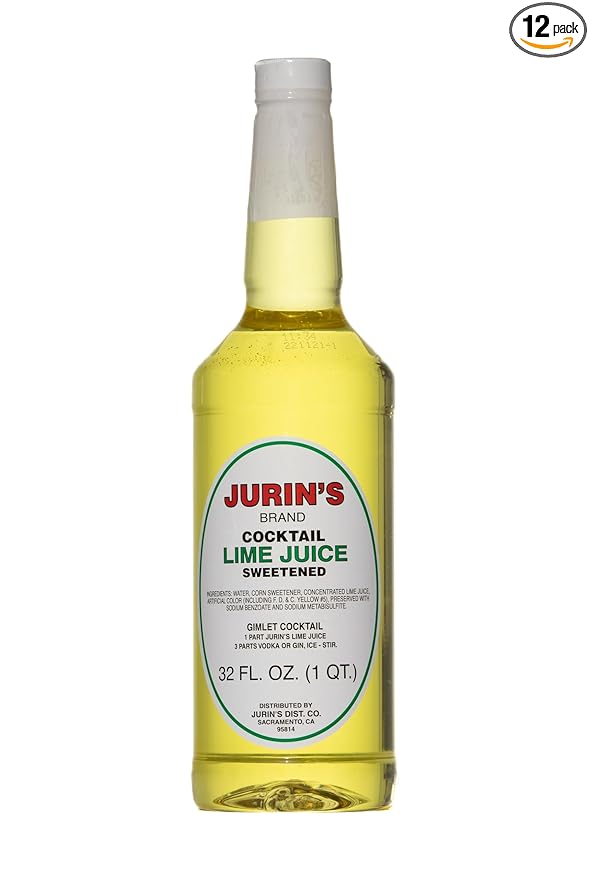 Jurin's Premium Cocktail Mixes (Case of 12 Lime Juice)