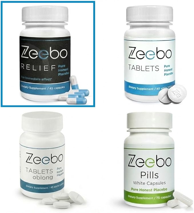 Zeebo Placebo Pills - Choose Tablet or Capsule Form (Blue-White Capsule)