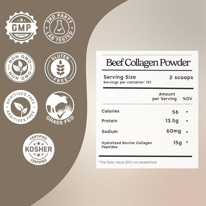 Zen Principle Grass-Fed Agglomerated Collagen Peptides 5 lb. Anti-Aging Hydrolyzed Protein Powder for Healthy Hair Skin &amp Joints. Paleo and Keto Friendly GMO and Gluten Free Pasture-Raised Bovi