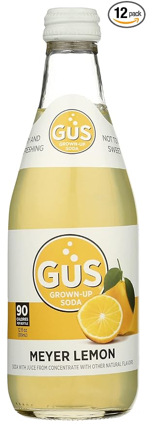 GuS - Grown-up Soda Dry Meyer Lemon 12 Fluid Ounce (Pack of 12)