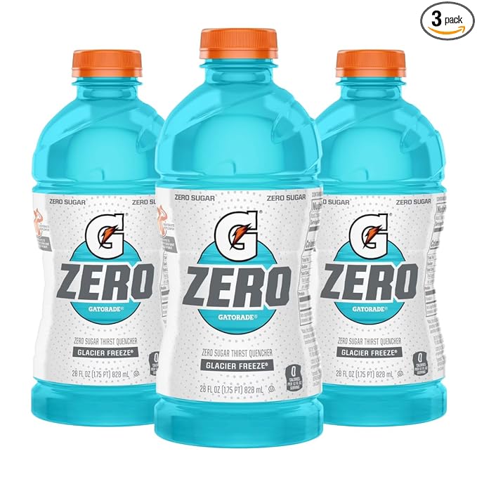 Thirst Quencher for Gatorade Zero Sugar Glacier Freeze Thirst Quencher 28 Fl Oz Bottle (Pack of 3)