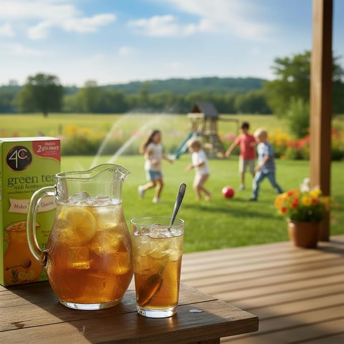 4C Pitcher Packs Green Tea 8 Pack Makes 14 Quarts Sugar Free Powder Drink Mix Refreshing Water Flavorings Makes 2 Quarts Each Packet