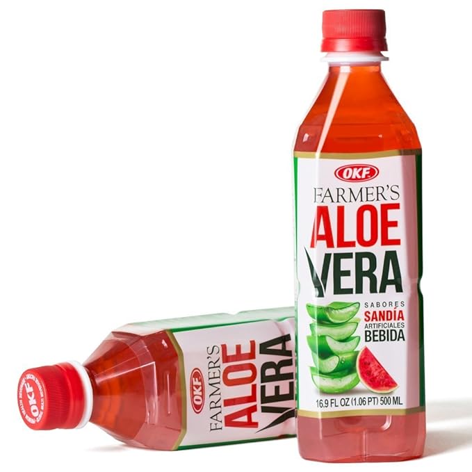 OKF Farmers Aloe Vera Watermelon Drink 16.9 Ounce (20 Pack)