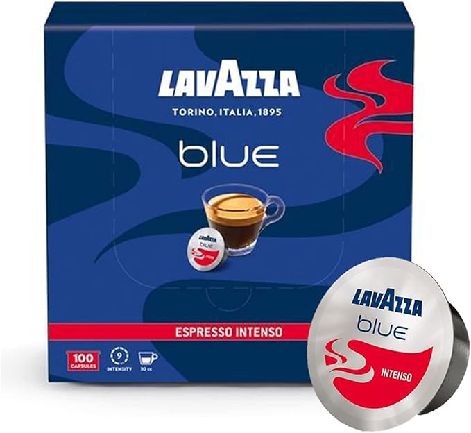 Lavazza BLUE Capsules Espresso Intenso Coffee Blend Dark Roast - Pack of 200 (2 Boxes of 100 capsules) (200 Capsules)