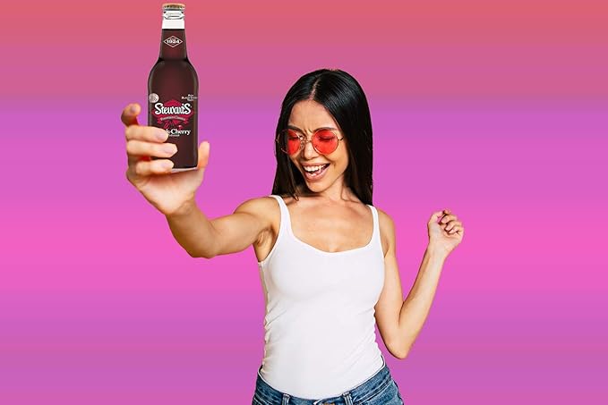 Stewart's Wishniak Black Cherry Soda 12 fl oz (24 Glass Bottles)