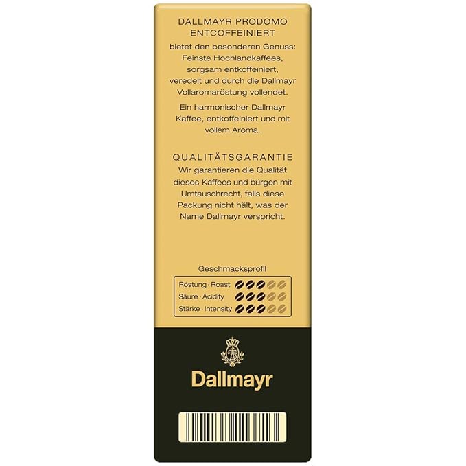 Dallmayr - Prodomo Decaffeinated Ground Coffee - 12x 500g