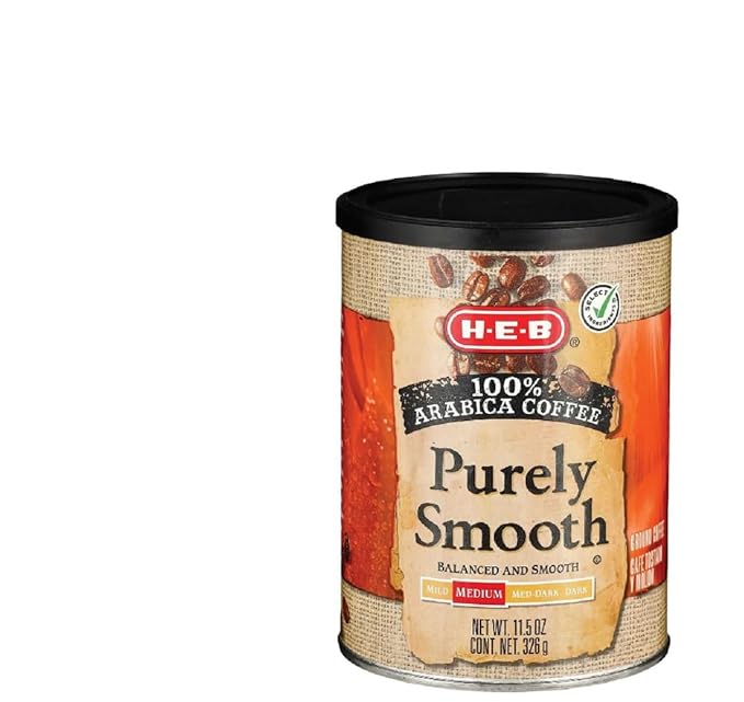 HEB Medium Roast Ground Coffee - 1 canister (Purely Smooth 11.5oz)
