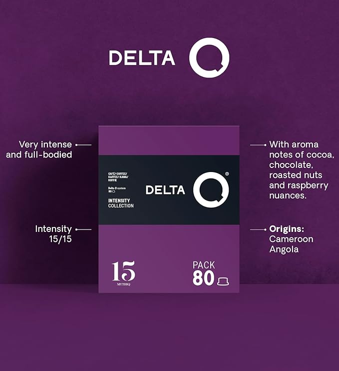 Delta Q MythiQ Espresso Pods for Delta Q machines Intensity 15 Notes of Cocoa Chocolate and Toasted Nuts XXL Pack - 80 Capsules