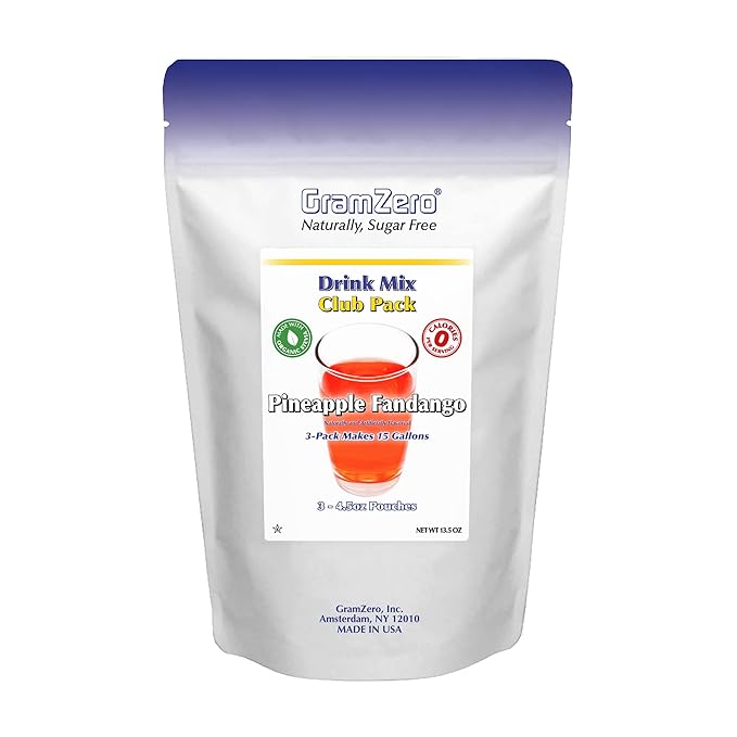 GramZero Pineapple Fandango Zero Calorie Sugar Free Drink Mix Great For Nutrition Club Loaded Tea Stevia Sweetened