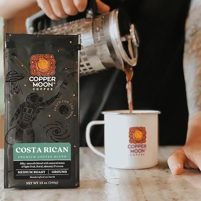 Copper Moon Ground Coffee Costa Rican Blend 12 Ounce Bags (Pack of 3) 36 Ounces