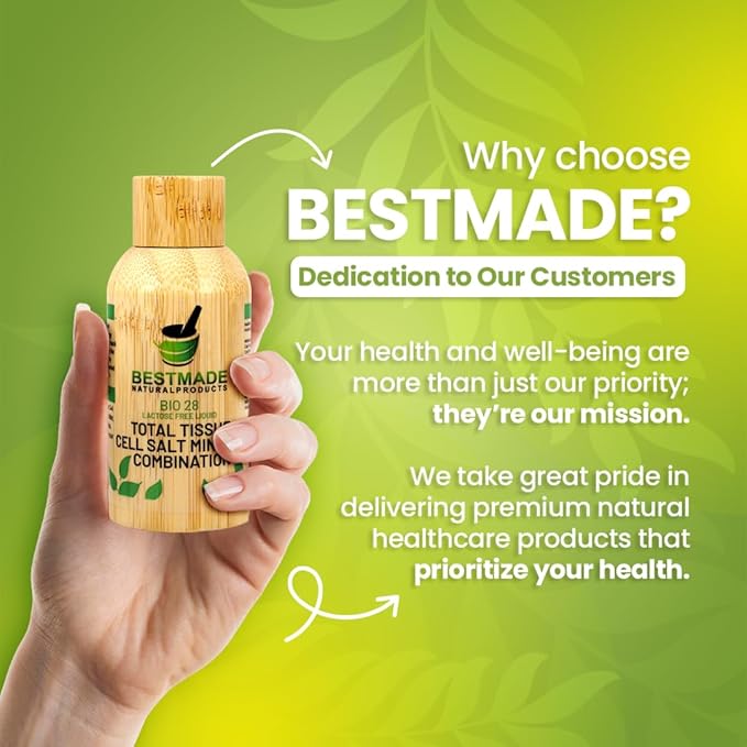 Bestmade Total Tissue Cell Salt Mineral Combination BIO28 - Helps Your Body Absorb and Use Nutrients Increase Energy Levels Helps Improve Sleep Patterns Overall Health and Vitality 30 mL Drops