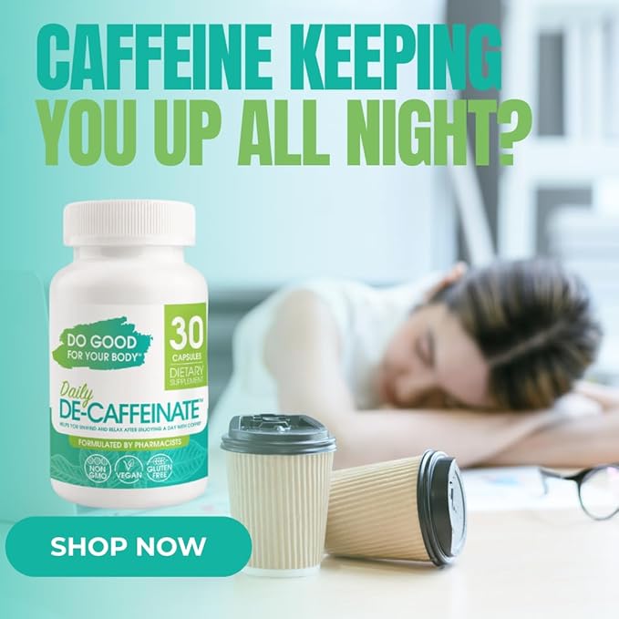 Daily De-Caffeinate for Coffee Lovers – Rutaecarpine Supplement for Relaxation After Caffeine – Non-Melatonin Non-Addictive Evening Formula 30 Capsules (Pack of 3)