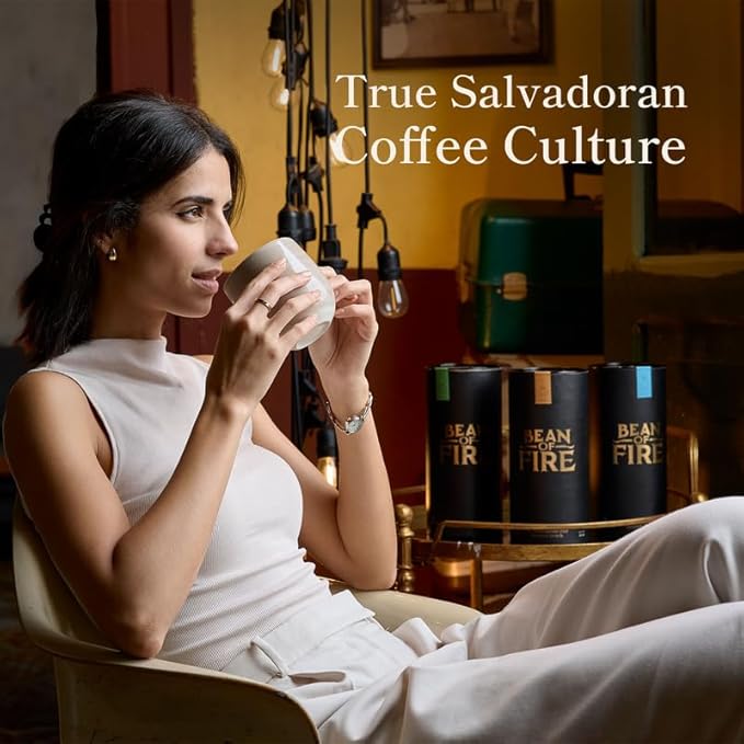 Bean of Fire El Salvador Gesha Natural Ground Coffee – Medium Roast Single Origin Specialty Chocolate &amp Lemon Cup (16 oz)