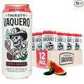 Thirsty Vaquero Watermelon Jalapeño Flavored soda (Sandia Salvaje) Mexican-inspired soda Real Fruit Juice &amp Savory Spices Made with Organic Agave Low Calorie Natural Juice 16 oz Cans 12-Pa