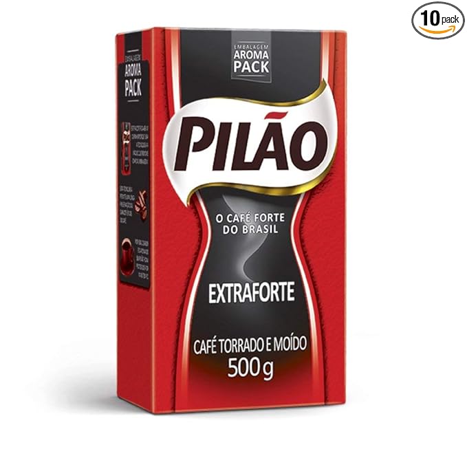 Cafe Pilao Extraforte 500 grs. - 10 Pack. / Extra Strong Coffee 17.6 oz. - 10 Pack.