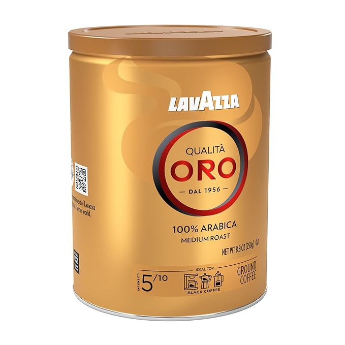 Lavazza Qualità Oro Ground Coffee Medium Roast 100% Arabica 8.8 oz Tin (Pack of 4)
