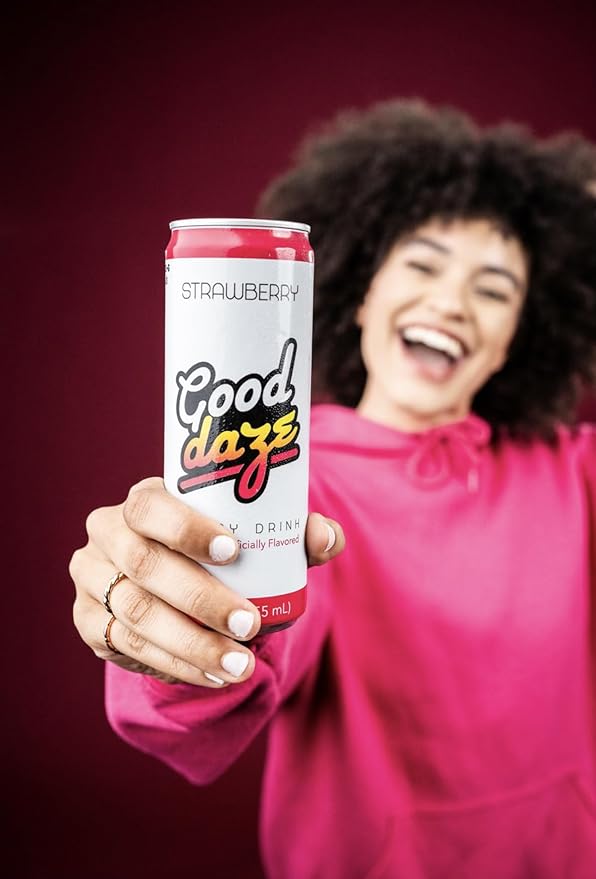 Good Daze Energy Drink with 200mg of Caffeine from Tea Sugar Free B Vitamins L-Theanine Pre Workout Performance with Antioxidants Strawberry 12FL OZ Cans (Pack of 12)