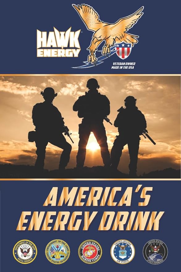 HAWK ENERGY ULTRA - Premium Sugar Free Energy Drink - 12 Pack - PHOENIX PUNCH - Focus and Power - 5000mg Creatine 300mg Caffeine BCAA's B6/B12 Taurine and L-Carnitine 100% Veteran Owned and Made