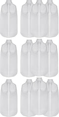 Half Gallon Jugs Bottles (Pack Of 12 x 64 Oz) with Tamper Evident White Screw Caps – Great for Homemade Juices Milk Smoothies Tea and Other Beverages - Food Grade BPA Free