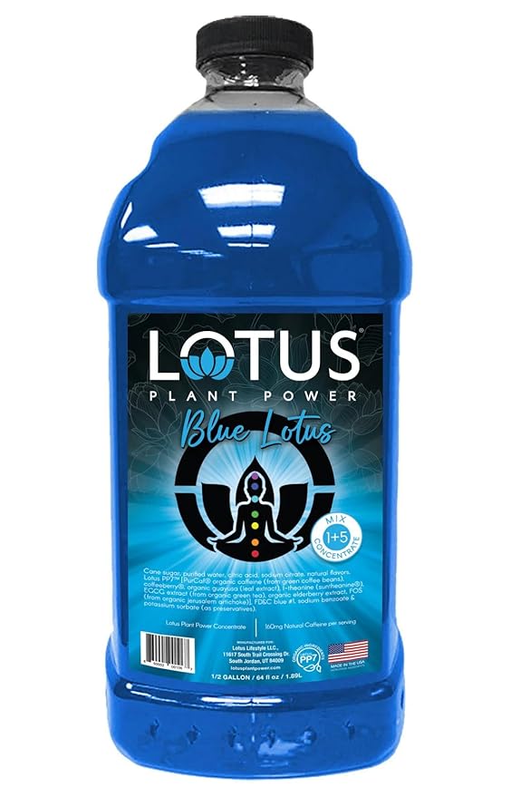 Lotus Energy Drink Concentrate 64 fl oz (Blue &amp Pink) Pack of 2