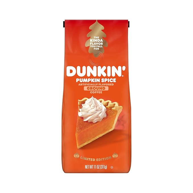Dunkin' Pumpkin Spice Seasonal Flavor Ground Coffee Variety Pack 11 Ounce Bag (Pack of 3)