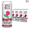 Wild Bill’s Strawberry Ring Pop Craft Soda Pop Soft Drinks – Pure Cane Sugar No HFCS Caffeine Free Vegan Gluten Free Low Sodium Lightly Carbonated – 12 Oz Cans 12 Pack