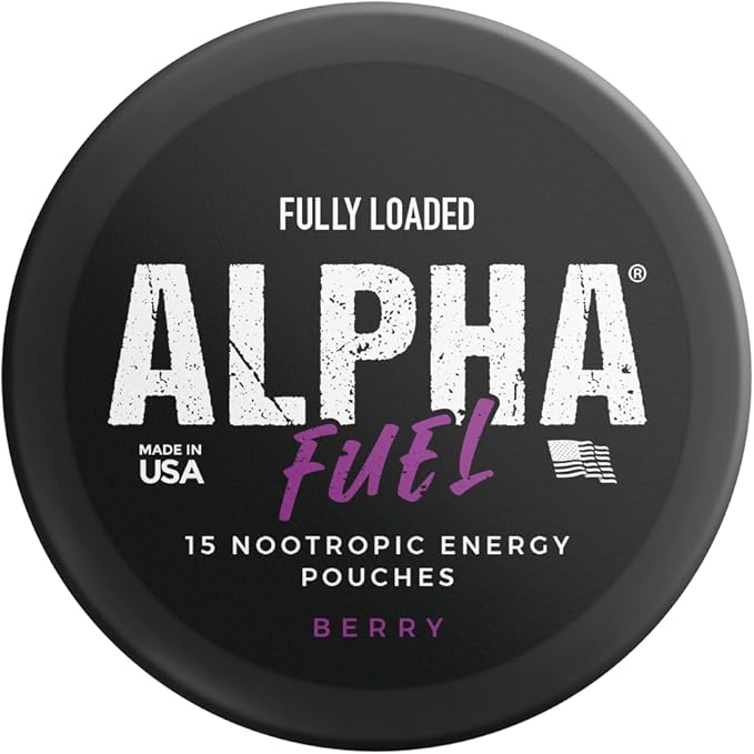 Fully Loaded Alpha Fuel Nootropic Pouches (Berry Fuel) - Nootropic Energy Pouches with Caffeine Alpha GPC Tyrosine Taurine Guarana and More