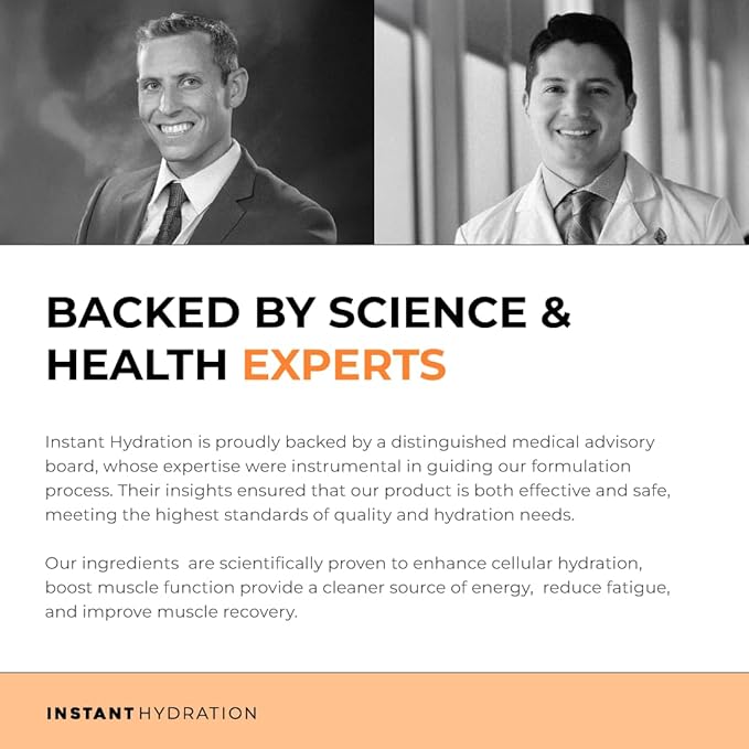 Instant Hydration Electrolytes Powder Packets - Citrus Orange Drink Mix - Zero Sugar - Keto Vegan Gluten-Free Non-GMO - Boost Recovery Brain Health Muscle &amp Tissue Support- 30 Sticks