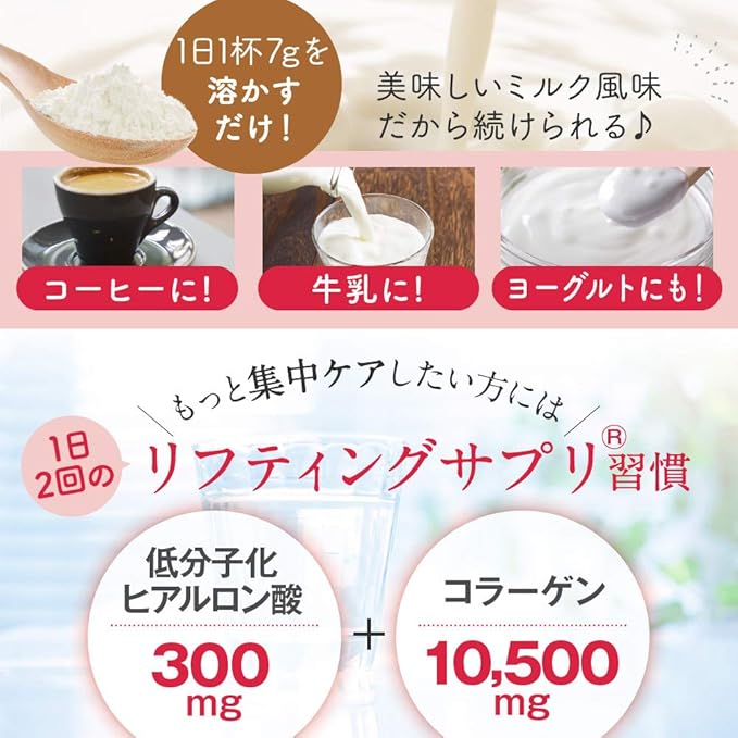 FINE JAPAN Collagen Peptides. Hyaluronic Acid &amp Collagen + Ubiquinol. Marine Collagen Powder with Elastin. Non-GMO. Supports Skin Hair Joints and Bones. (196g/6.9oz x Approx. 28-Days Course)