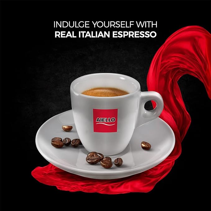 Aiello Caffe Italian Espresso Coffee Beans 2.2 LB Bag Medium Whole Bean Coffee Freshly Roasted and Blended in Southern Italy Intenso