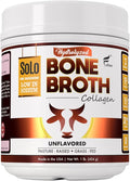 Solo Bone Broth Protein Collagen Powder Low Sodium 16g Hydrolyzed Collagen Type I &amp III for Healthy Skin Nails Hair Joints &amp Digestion Grass Fed 1 lb (Canister - Net Wt. 1 lb. Powder)