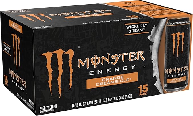 Monster Energy Orange Dreamsicle Energy Drink 16 Ounce (Pack of 15)