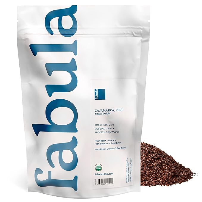 Fabula Organic Coffee Freshly Grounded - Medium and Dark Roast - 2 Bag Bundle