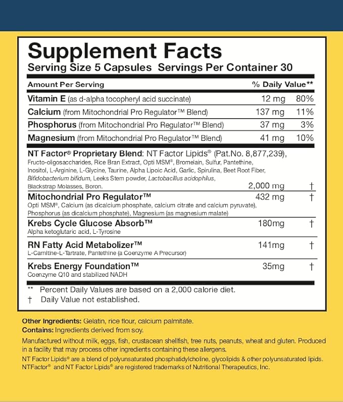 Researched Nutritionals ATP Supplements for Cellular Health &amp Energy Support - ATP Fuel - Vitamin E CoQ10 &amp NADH to Promote Mental Clarity &amp Healthy Mitochondria (150 Capsules)