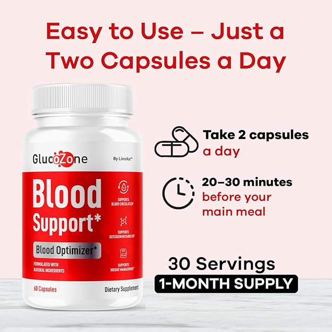 (2 Pack) GlucoZone Blood Support - GlucoZone Capsules Support Optimizer Supplement All Natural Advanced Formula Pills Premium Vitamins for Health &amp Wellness 120 Capsules for 2 Months