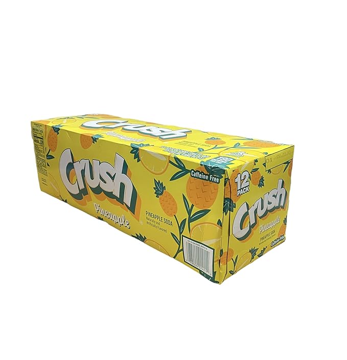 Crush Soda Munchie Box Reserve - Stocked for your Pleasure - Cans or Bottles (Pineapple Pack of (12) 12 Oz Cans)