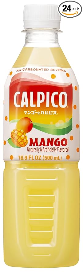 CALPICO Mango Non-Carbonated Drink Japanese Beverage Contains Mango Juice Concentrate Sweet and Tangy Asian Drink 16.9 FL oz. (Pack of 24)