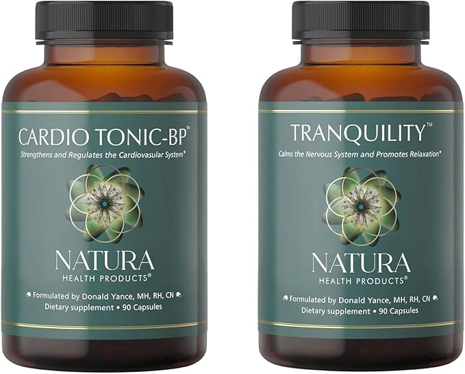Natura Health Products Cardio Tonic-BP and Tranquility Supplement Bundle - Supports Relaxation - Strengthens &amp Regulates The Cardiovascular System